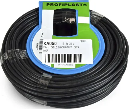Câble monoconducteur  5mm² Noir