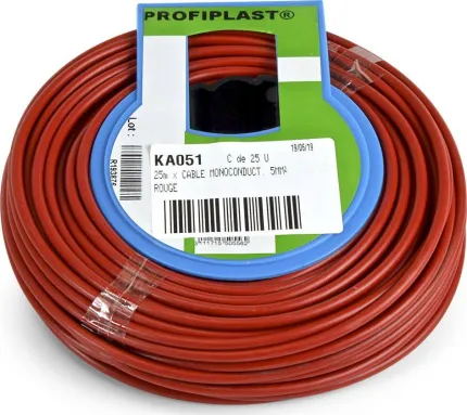Câble monoconducteur 5mm² Rouge