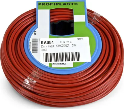 Câble monoconducteur 5mm² Rouge