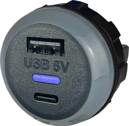 Chargeur USB C+A 5V 3.6A - 12/24VDC