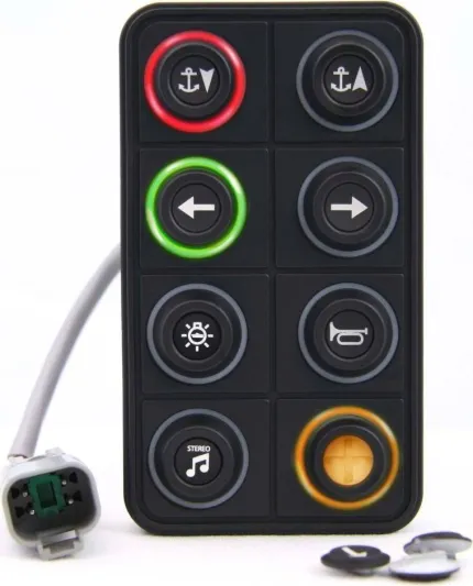 Clavier de commande Powerkey Pro à 8 touches de Ø15mm, avec protocole CANopen, sans ses pastilles gravées
