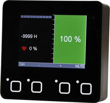 Ecran 12/24V couleur 2.4'' 320x240 pixels et 500cd/m², avec 4 touches sensitives, 1 capteur luminosité, 1 buzzer interne, 1 port de communication CAN, avec cordon CAN 3m et connecteur M12 5 broches