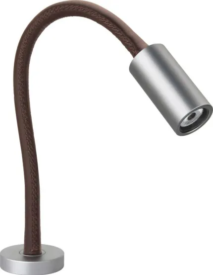 Liseuse LED orientable Audrey 10/30V Habillage cuir marron