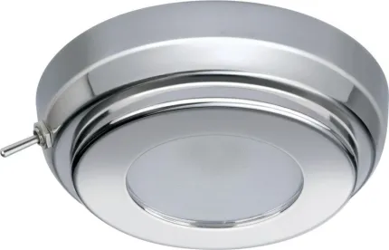 Plafonnier LED  Ø90mm TIMS inox 10-30V  Blanc naturel - interrupteur