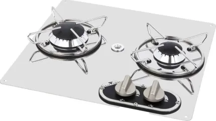 Plaque de cuisson en inox - 2 feux
