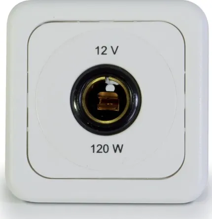 Prise 12V DIN encastrable blanc
