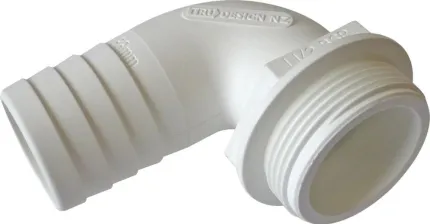 Raccord coudé 90° annelé pour tuyau 38mm