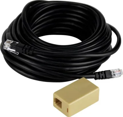 Rallonge de 8m du câble de communication SiCom RJ9-RJ9 avec adaptateur RJ F/F