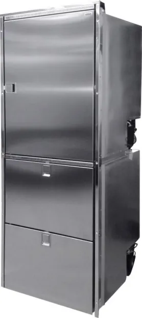 Réfrigérateur COMBI LINE 320L (160+95+65L) face inox - charnières à droite