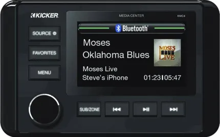 Source audio multimédia KMC4 - 4 canaux - AM/FM/Bluetooth/USB - Écran couleur