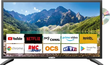 TV 22'' SMART DVD 12/24V DVB-T2 ANDROID 11 + WIFI + CAST