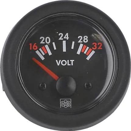 Voltmètre 16-32V Analogique aiguille rouge DIA. 52mm
