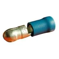 Boîte 100 cosses ronde mâle 5mm bleu - standard