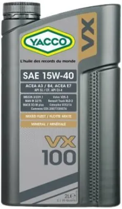 Huile YACCO VX100 15W40 - 2L