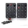 Clavier de commande Powerkey Pro à 15 touches RGB de Ø15mm dont 2 encodeurs, avec protocole CANopen et connecteur Deutsch à 4 broches et Molex 6 broches pour 4 entrées analogiques 0-5V, sans ses pastilles gravées
