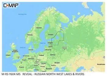 Carte C-MAP® Reveal™ Russie Lacs Nord-Ouest