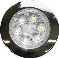 Spot 6 POWERLEDs Large 100° - 10-30V - Ø 90mm - IP67