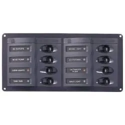 Tableau 8 disjoncteurs unipolaires horizontal 12V