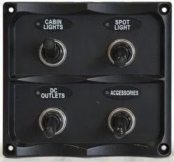 Tableau étanche gris 4 interrupteurs