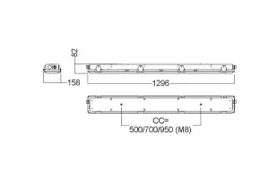 Eclairage technique LED 230V Série MIRS67-1200