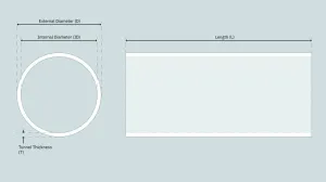 TUNNEL 183.7x1000x5.7 MM ACIER