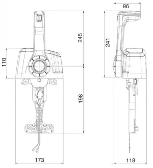 Boitier pupitre encastré mono-levier bi-fonction gaz/inverseur