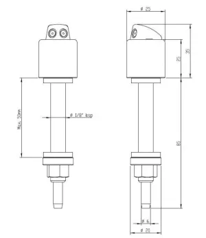 Buse lave-glace traverse de cloison