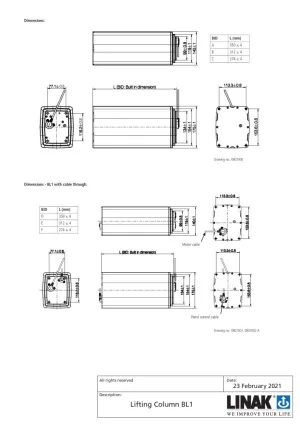 Câble colonne BL1-CBD 1250mm