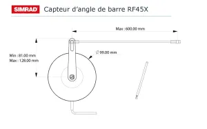 Capteur d'angle de barre en fréquence Simrad® RF45X