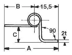 Charnière déportée inox 304 poli