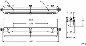 Eclairage machine 1x18W 24V