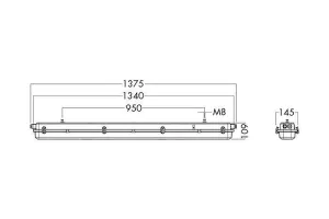 Eclairage technique LED 230V Série 1445 S 4500HF 840