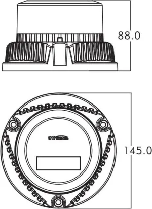 Feu bi-fonction flash et rotatif MU ambre 3 points