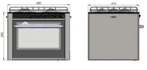 Gazinière inox 3 feux avec four de 30L