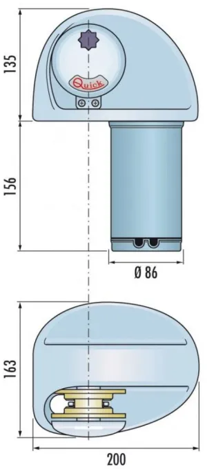 Guindeau Horizontal Eagle 12V 500W sans poupée 6mm