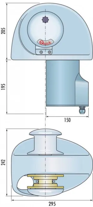 Guindeau horizontal Eagle 12V 700W avec poupée 10mm