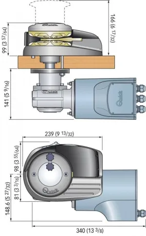 Guindeau vertical Aleph 24V 1000W avec poupée 10mm