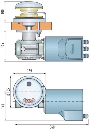 Guindeau vertical Rider 12V 1000W sans poupée 8mm