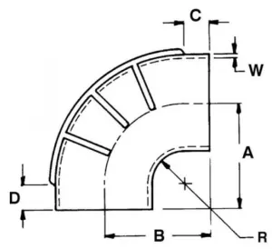 Liaison échappement coude à 90° Ø51mm