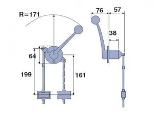 Manette de commande latérale mono-fonction