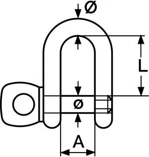 Manille droite à axe imperdable Ø4mm Inox 316