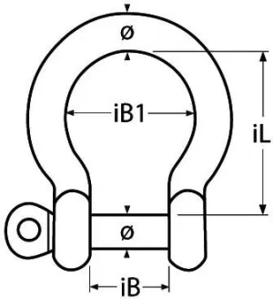 Manille lyre Ø 8mm Inox 316