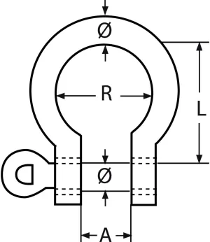 Manille lyre Ø 8mm Inox 316