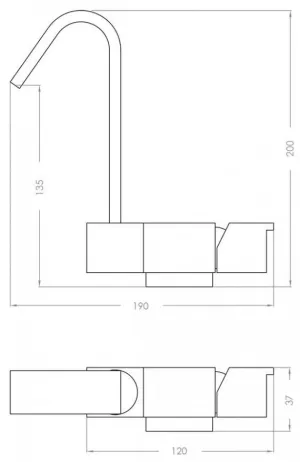 Mitigeur carré rabattable