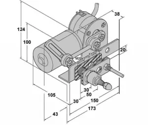 Moteur essuie glace 12V cloison 35