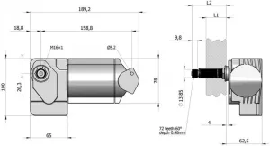 Moteur essuie-glace 24V arbre L50m