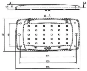 Plafonnier extra-plat 34 leds 24V