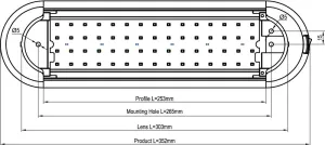 Plafonnier LED blanc et bleu 12/24V