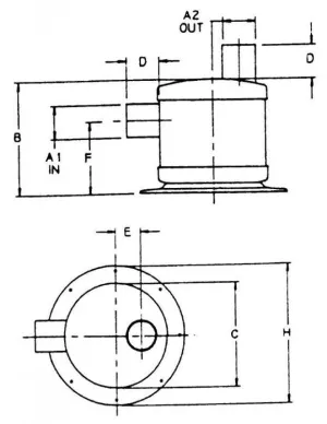 Pots à barbotage E Horizontale / S Verticale 4'' Ø102mm