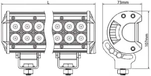 Projecteur 18 LED 54W 3650 lm